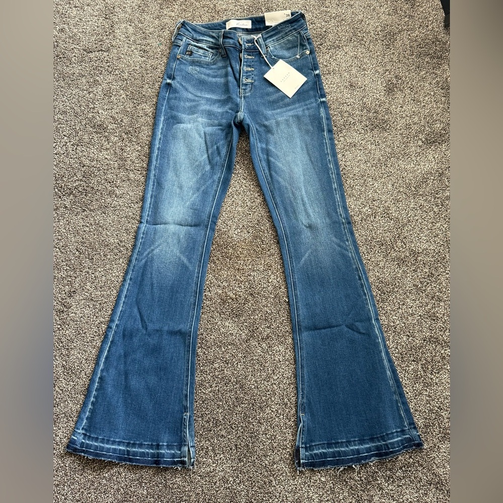 Kancan Los Angeles Button Fly Flare Jeans Size 5/26 NWT
